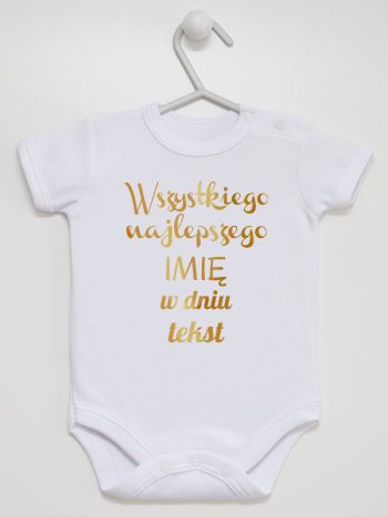 wszystkiego najlepszego z twoim tekstem body z krótkim rękawem kolor biały 208