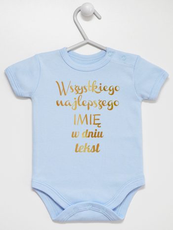 wszystkiego najlepszego z twoim tekstem body z krótkim rękawem kolor błękitny 208