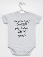 wszystko lepiej smakuje jak babcia ugotuje  body z krótkim rękawem kolor szary 143