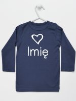 z imieniem dziecka i sercem  koszulka z długim rękawem kolor granatowy 090