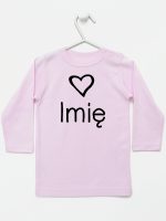 z imieniem dziecka i sercem  koszulka z długim rękawem kolor różowy 090