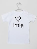 z imieniem dziecka i sercem  koszulka z krótkim rękawem kolor biały 090