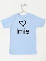 z imieniem dziecka i sercem  koszulka z krótkim rękawem kolor błękitny 090