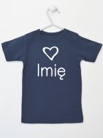 z imieniem dziecka i sercem  koszulka z krótkim rękawem kolor granatowy 090