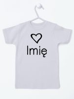z imieniem dziecka i sercem  koszulka z krótkim rękawem kolor szary 090