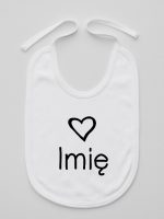 z imieniem dziecka i sercem  śliniak niemowlęcy kolor biały 090