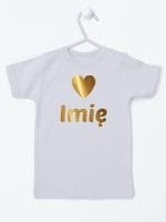 z imieniem dziecka i serduszkiem koszulka z krótkim rękawem kolor szary 028