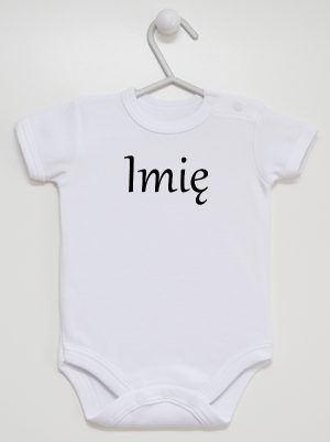 z imieniem niemowlaka body z krótkim rękawem kolor biały 098