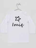 z imieniem niemowlaka i gwiazdką koszulka z długim rękawem kolor biały 091