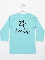 z imieniem niemowlaka i gwiazdką koszulka z długim rękawem kolor miętowy 091