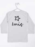z imieniem niemowlaka i gwiazdką koszulka z długim rękawem kolor szary 091