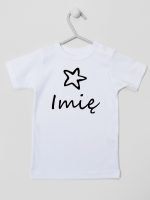 z imieniem niemowlaka i gwiazdką koszulka z krótkim rękawem kolor biały 091