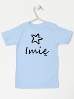 z imieniem niemowlaka i gwiazdką koszulka z krótkim rękawem kolor błękitny 091