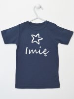 z imieniem niemowlaka i gwiazdką koszulka z krótkim rękawem kolor granatowy 091
