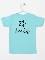 z imieniem niemowlaka i gwiazdką koszulka z krótkim rękawem kolor miętowy 091