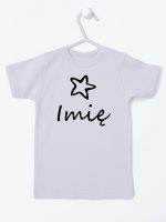 z imieniem niemowlaka i gwiazdką koszulka z krótkim rękawem kolor szary 091