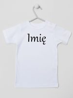 z imieniem niemowlaka koszulka z krótkim rękawem kolor biały 098