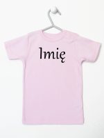 z imieniem niemowlaka koszulka z krótkim rękawem kolor różowy 098