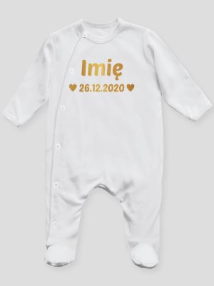 z imieniem oraz datą urodzenia pajacyk śpioszek ze stópkami 141