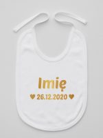 z imieniem oraz datą urodzenia śliniak niemowlęcy kolor biały 141