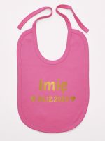 z imieniem oraz datą urodzenia śliniak niemowlęcy kolor ciemny różowy 141