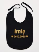 z imieniem oraz datą urodzenia śliniak niemowlęcy kolor czarny 141