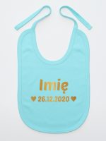 z imieniem oraz datą urodzenia śliniak niemowlęcy kolor miętowy 141