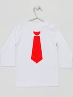 z krawatem czerwonym koszulka z długim rękawem kolor biały 007
