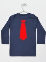 z krawatem czerwonym koszulka z długim rękawem kolor granatowy 007