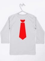 z krawatem czerwonym koszulka z długim rękawem kolor szary 007