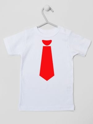 z krawatem czerwonym koszulka z krótkim rękawem kolor biały 007