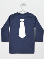 z krawatem koszulka z długim rękawem kolor granatowy 006