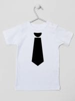 z krawatem koszulka z krótkim rękawem kolor biały 006