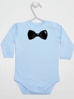 z muszką body z długim rękawem kolor błękitny 031