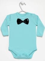 z muszką body z długim rękawem kolor miętowy 031