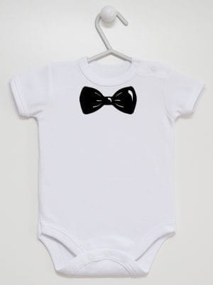 z muszką body z krótkim rękawem kolor biały 031