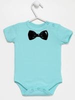 z muszką body z krótkim rękawem kolor miętowy 031
