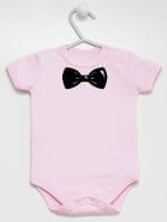 z muszką body z krótkim rękawem kolor różowy 031