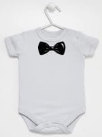 z muszką body z krótkim rękawem kolor szary 031