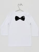 z muszką koszulka z długim rękawem kolor biały 031