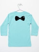 z muszką koszulka z długim rękawem kolor miętowy 031