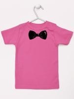 z muszką koszulka z krótkim rękawem kolor ciemny różowy 031