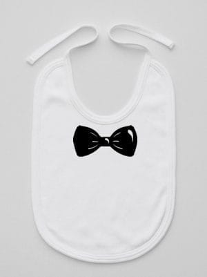 z muszką śliniak niemowlęcy kolor biały 031