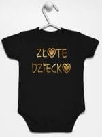złote dziecko body z krótkim rękawem kolor czarny 043