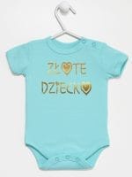 złote dziecko body z krótkim rękawem kolor miętowy 043