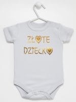 złote dziecko body z krótkim rękawem kolor szary 043