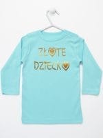 złote dziecko koszulka z długim rękawem kolor miętowy 043