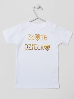 złote dziecko koszulka z krótkim rękawem kolor biały 043