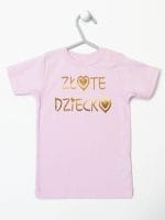 złote dziecko koszulka z krótkim rękawem kolor różowy 043