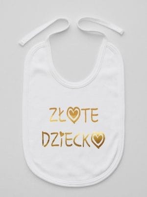 złote dziecko śliniak niemowlęcy kolor biały 043